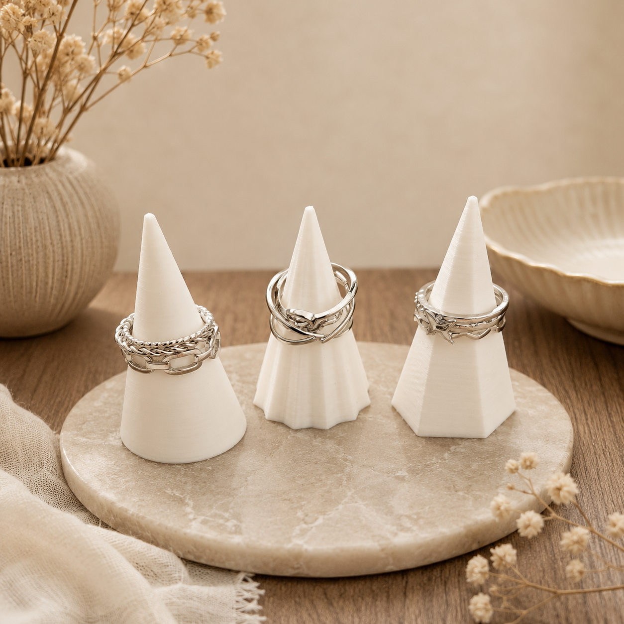 Decorative Ring Cone Holder Set of 3