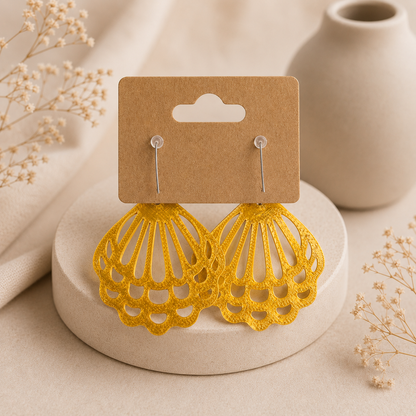 Golden Shell Dangle Earrings