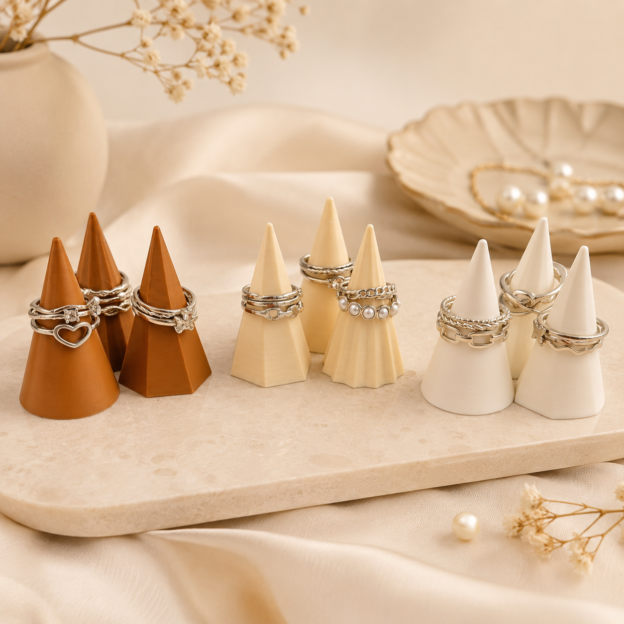 Decorative Ring Cone Holder Set of 3