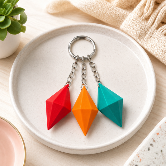 Geometric Diamond Keyring